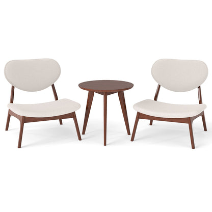 Accent Chairs Set of 2 with Side Table for Bedroom Waiting Room-Beige