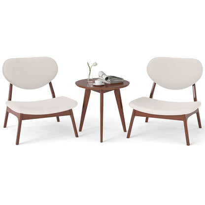 Accent Chairs Set of 2 with Side Table for Bedroom Waiting Room-Beige