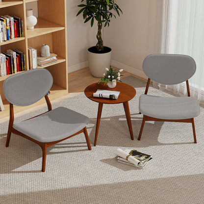 Accent Chairs Set of 2 with Side Table for Bedroom Waiting Room-Grey