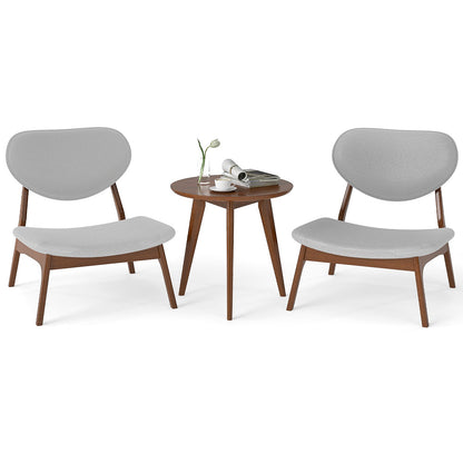 Accent Chairs Set of 2 with Side Table for Bedroom Waiting Room-Grey