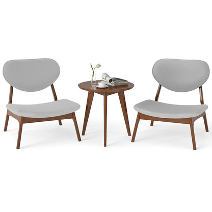 Accent Chairs Set of 2 with Side Table for Bedroom Waiting Room-Grey