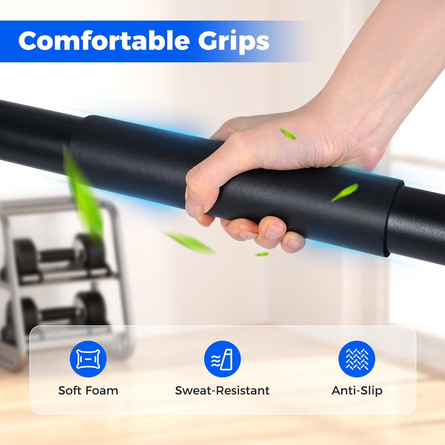 Adjustable Dip Bar Station with 300 KG Capacity and Anti-Slip Foam Grips-Black