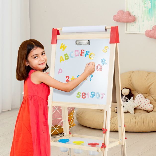Adjustable Double Sided Kids Wooden Art Easel-Blue