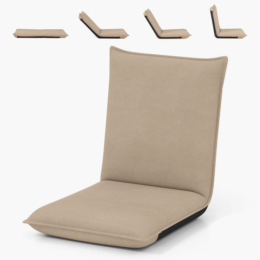 Adjustable Floor Chair with Adjustable Backrest and Sponge Filling-Beige