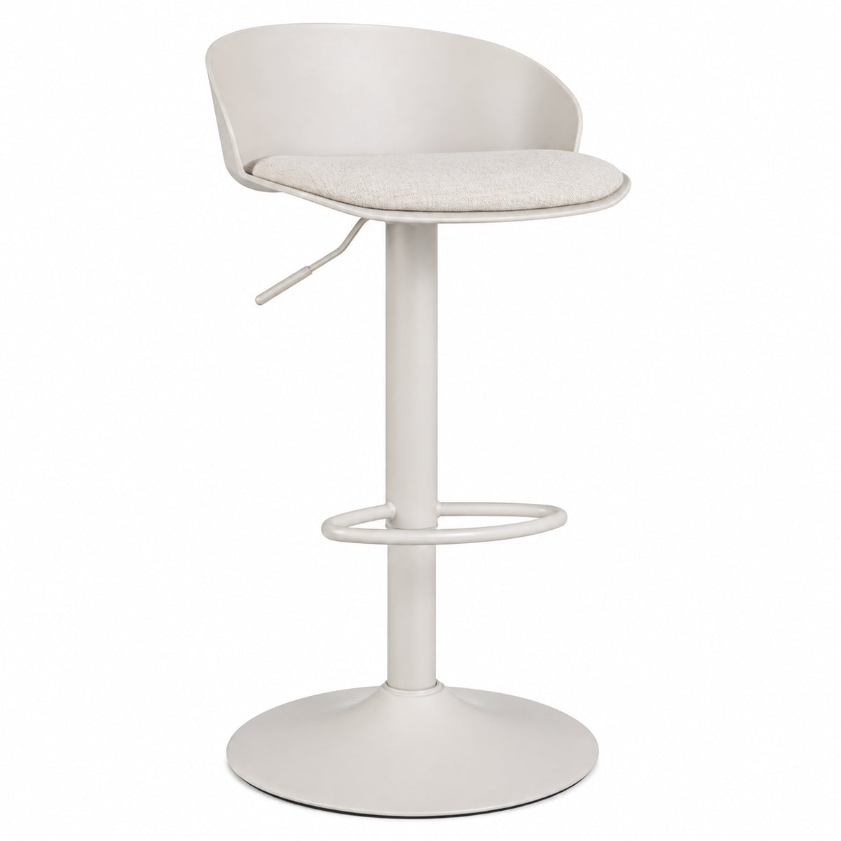 Adjustable Swivel Bar Stools with Back and Footrest Loads 150 KG Each-Cream