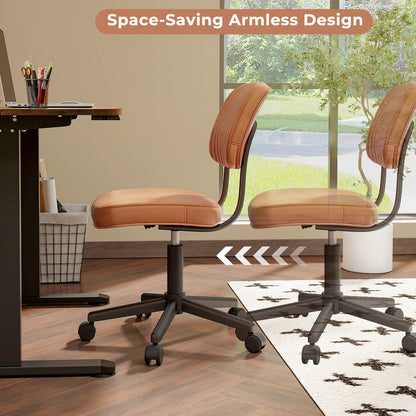 Adjustable Ergonomic Leisure Chair with PU Leather-Orange