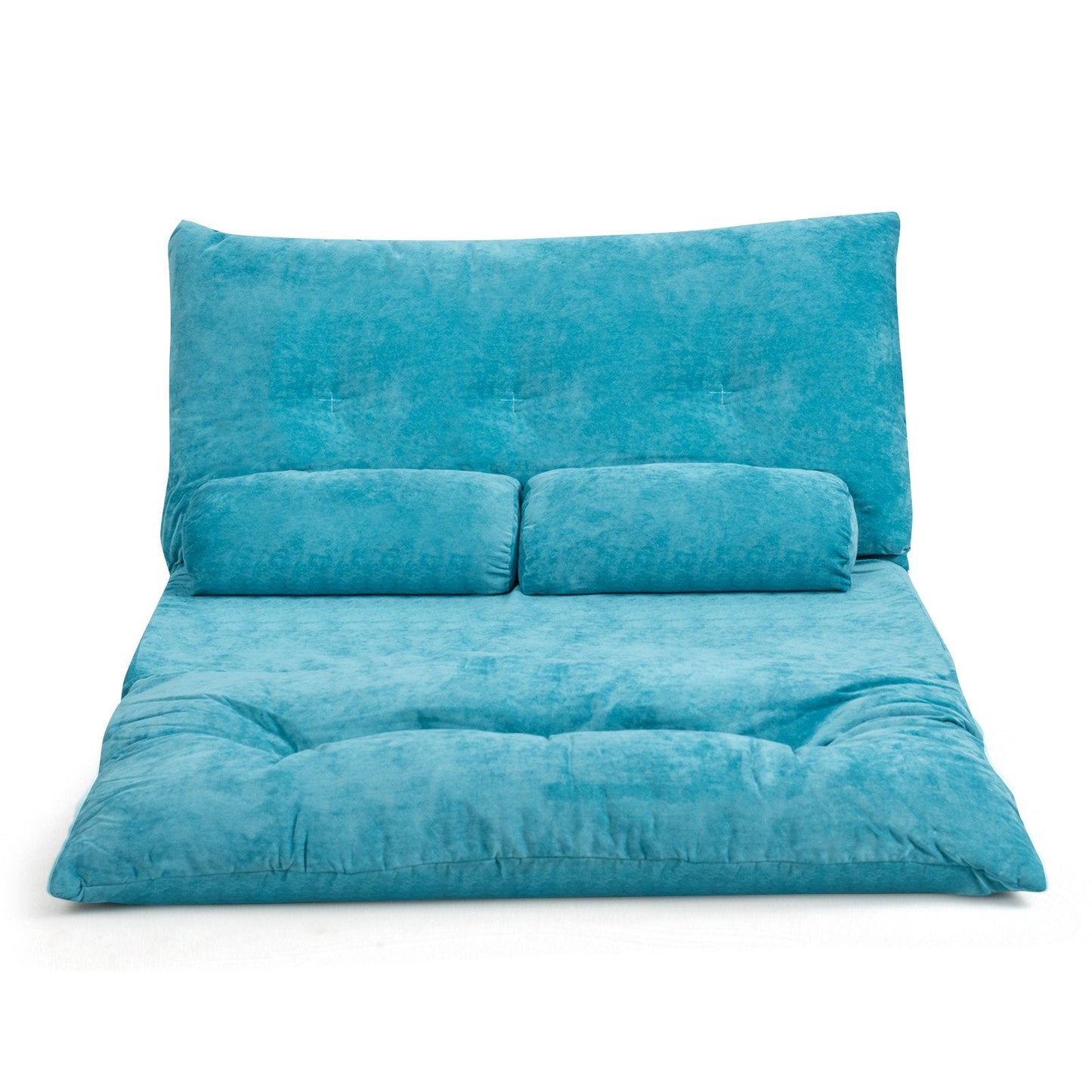 Convertible Floor Sofa Bed with 2 Waist Pillows-Blue