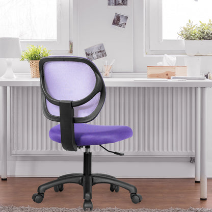 Adjustable Swivel Kids Office Chair with Lumbar Support-Purple