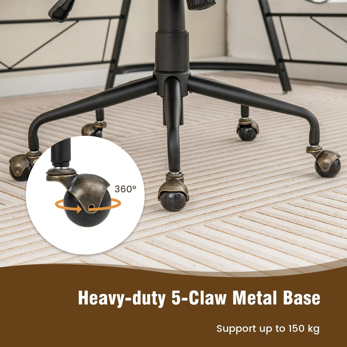 Adjustable Velvet Rocking Leisure Chair with Padded Seat-Beige