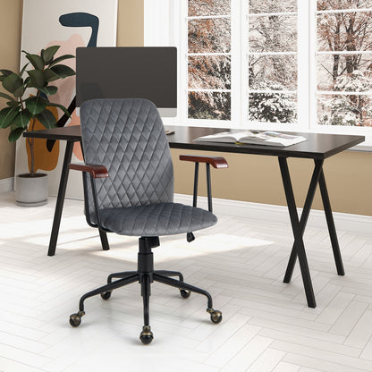 Adjustable Velvet Rocking Leisure Chair with Padded Seat-Grey