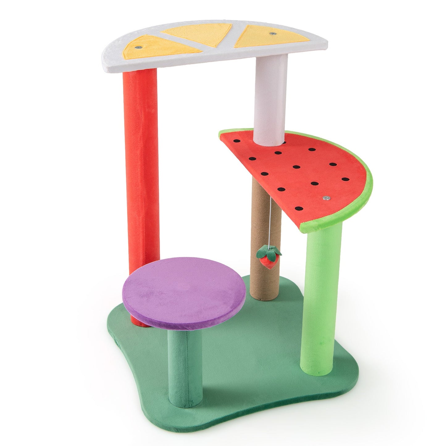Multi-Level Aesthetic Fruit Cat Tower with Fruit-Shaped Platforms