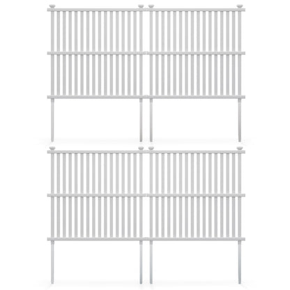 Air Conditioner Fence Panel with Metal Ground Stakes-White