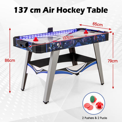 Air Hockey Game Table Powered Hockey Game Table with 2 Pushers and Pucks-White