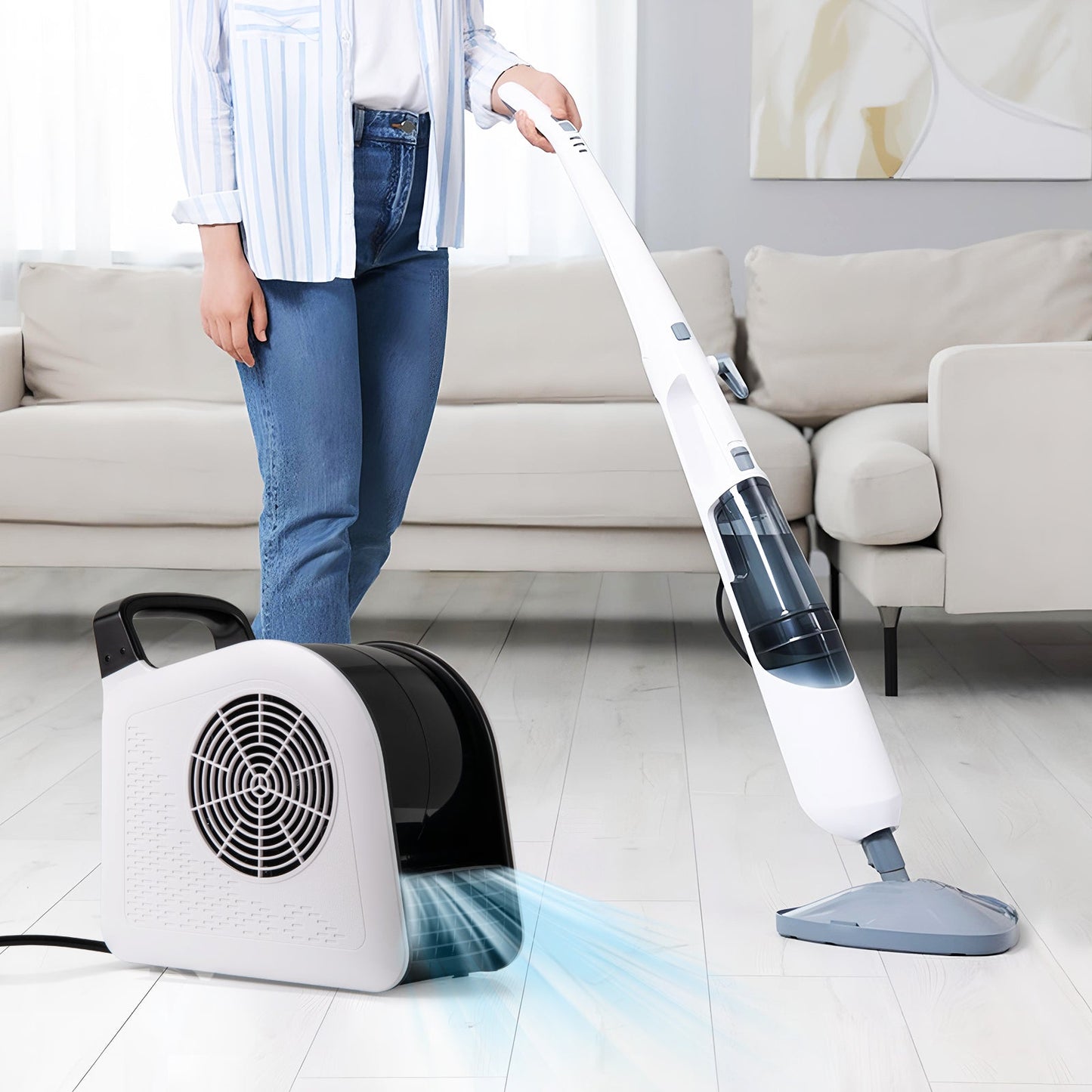 Air Mover Carpet Dryer with 3 Speeds 185¬∞ Pivoting Head and 1 AC Outlet