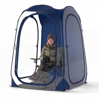 All-Weather Clear PVC Bubble Tent with Sealed Floor-Blue