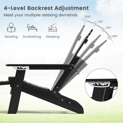 All-Weather HIPS Patio Adirondack Chair 180kg Loaded-Black