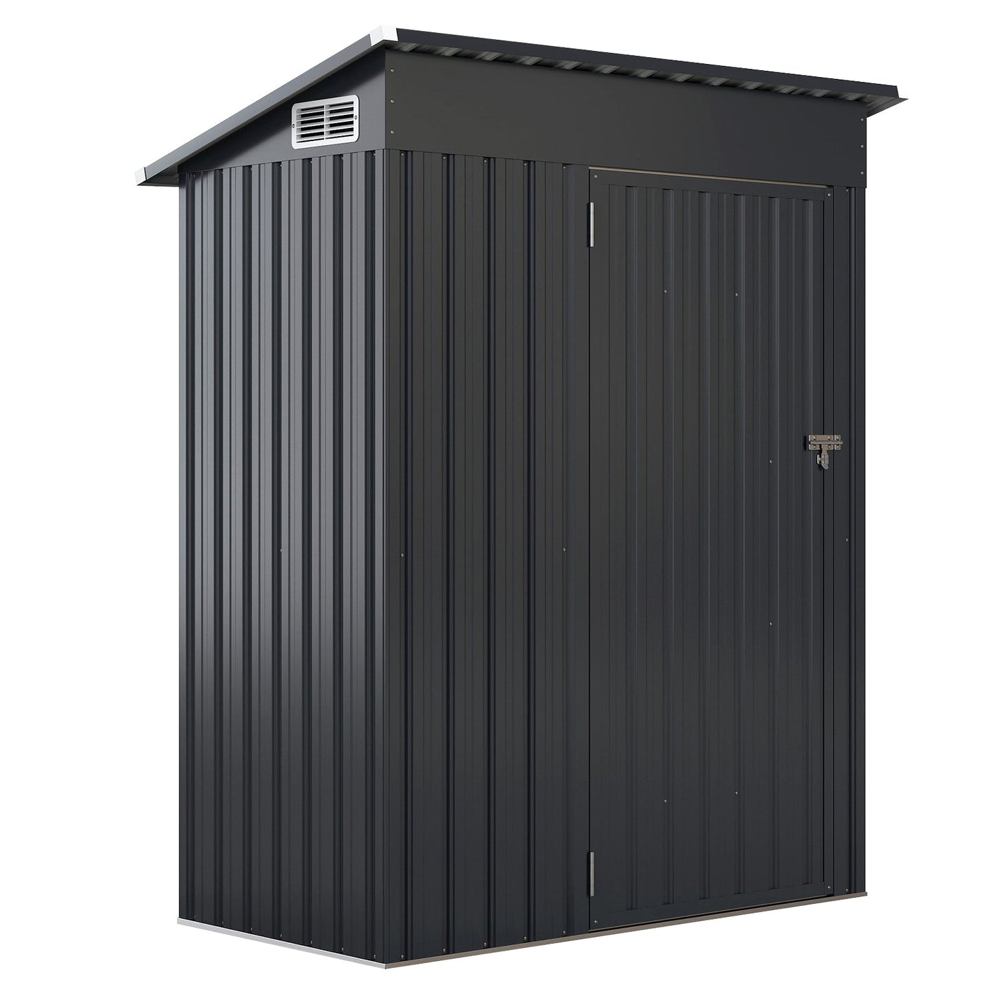 All-Weather Storage Shed with Top Sloping Design-Dark Grey