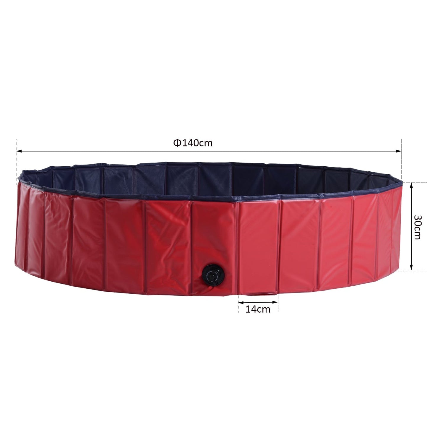 Pawhut Φ140 x 30H cm Pet Swimming Pool-Red