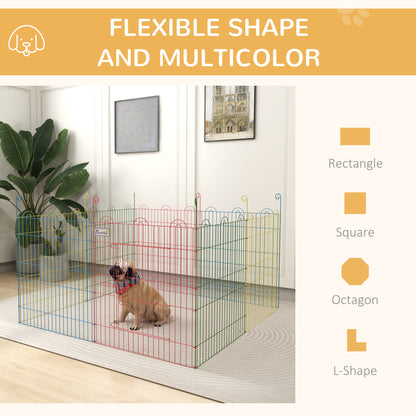 PawHut Pet Playpen Crate, with Eight Panels, Door, for Indoors and Outdoors, 60H x â156cm