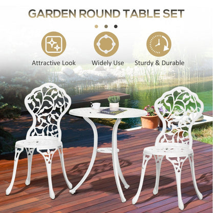 Set Garden Furniture Dining Table Chairs - White