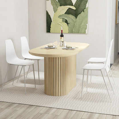 Armless Dining Chair Set of 4 Metal Leg Leisure Chair-White