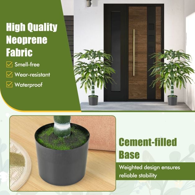 100 CM Artificial Bamboo Tree Set of 2 with Plastic Nursery Pot and Adjustable Branches