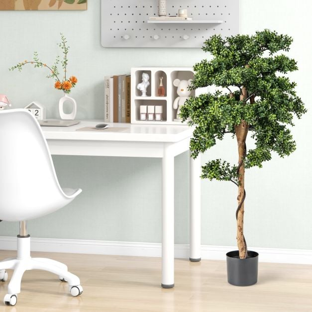 Artificial Boxwood Topiary Tree Potted Plants with PE Leaves-Green