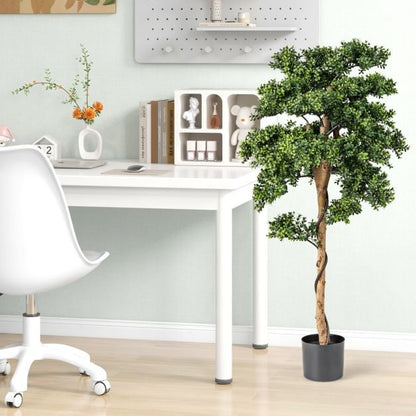 Artificial Boxwood Topiary Tree Potted Plants with PE Leaves-Green