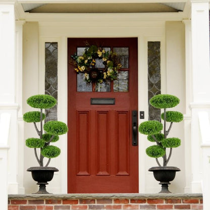 6 Ball Artificial Cypress Topiary Ball Tree with Weighted Pot for Porch