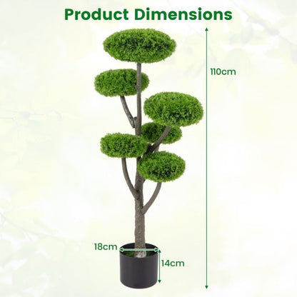 6 Ball Artificial Cypress Topiary Ball Tree with Weighted Pot for Porch