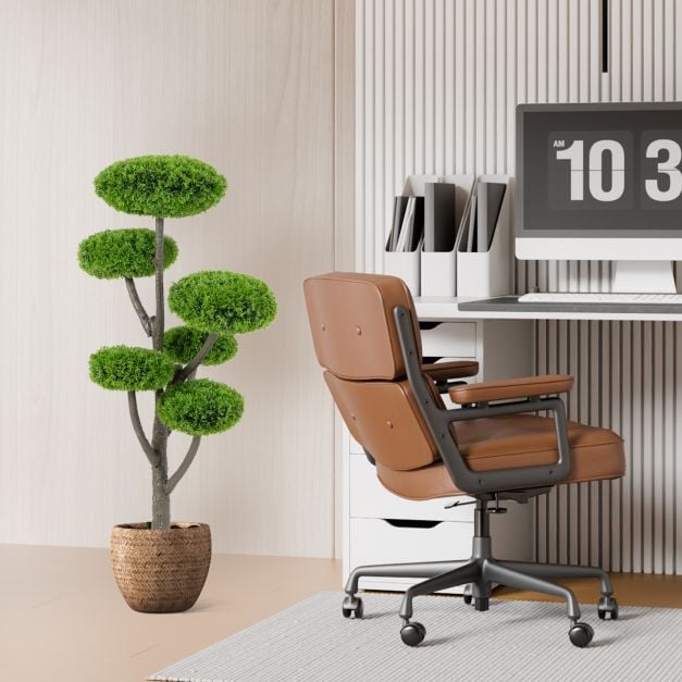 6 Ball Artificial Cypress Topiary Ball Tree with Weighted Pot for Porch