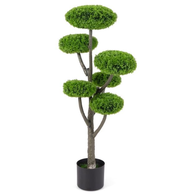 6 Ball Artificial Cypress Topiary Ball Tree with Weighted Pot for Porch
