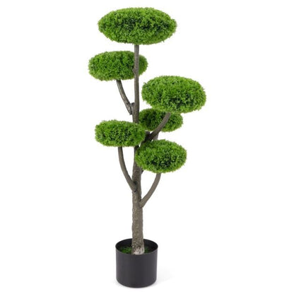6 Ball Artificial Cypress Topiary Ball Tree with Weighted Pot for Porch