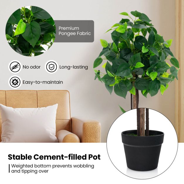 Artificial Hydrangea Tree Fake Potted Silk Tree with Realistic Hydrangea Leaves