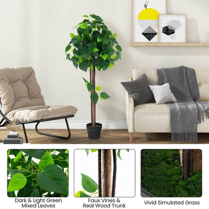 Artificial Hydrangea Tree Fake Potted Silk Tree with Realistic Hydrangea Leaves