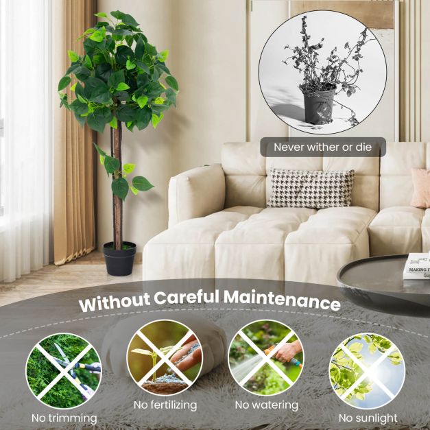 Artificial Hydrangea Tree Fake Potted Silk Tree with Realistic Hydrangea Leaves