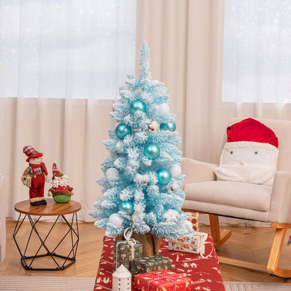 90 CM Artificial Mini Christmas Tree with 12 Natural Cotton Balls-Blue