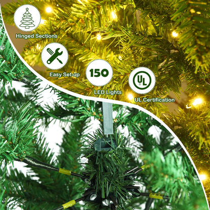 Artificial Pencil Christmas Tree with 250 Warm White UL-listed Lights-5FT