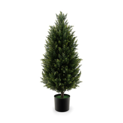 93 CM Artificial Topiary Cedar Tree with Cement Plastic Pot