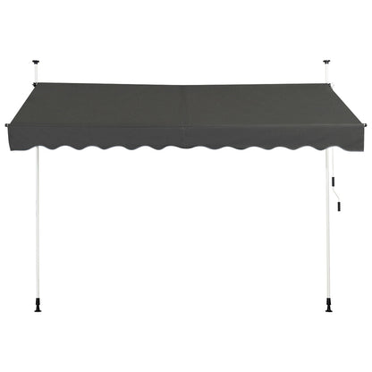 UV-Resistant Waterproof Deck Awning with Manual Crank Handle-Grey