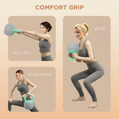 SPORTNOW 8KG Kettlebell, miękki Kettle Bell z antypoślizgową rączką do podnoszenia ciężarów w domowej siłowni i treningu siłowego