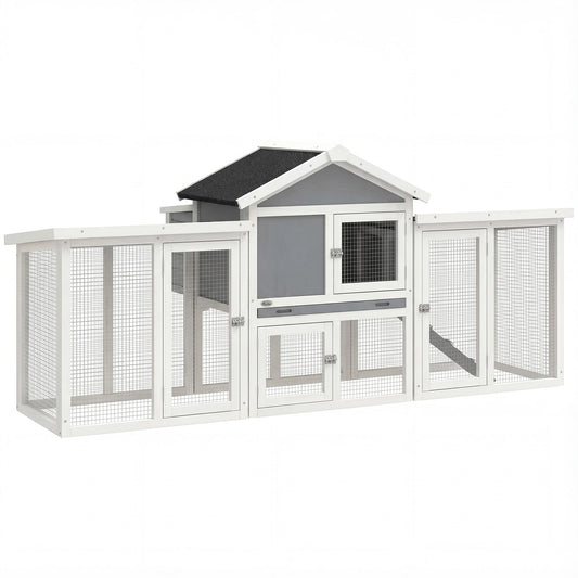 PawHut Large Chicken Coop, Wooden Outdoor Chicken Cage Poultry Hen House with Nesting Box
