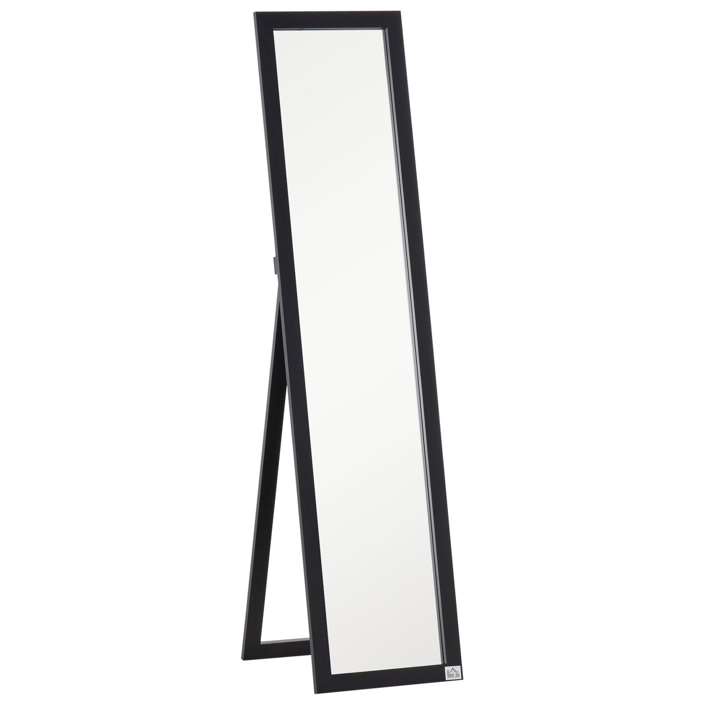 HOMCOM Lustro pełnowymiarowe do sypialni, wolnostojące lustro do toaletki, lustro ścienne do salonu, 37 x 154 cm, czarne