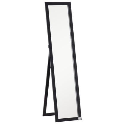 HOMCOM Lustro pełnowymiarowe do sypialni, wolnostojące lustro do toaletki, lustro ścienne do salonu, 37 x 154 cm, czarne