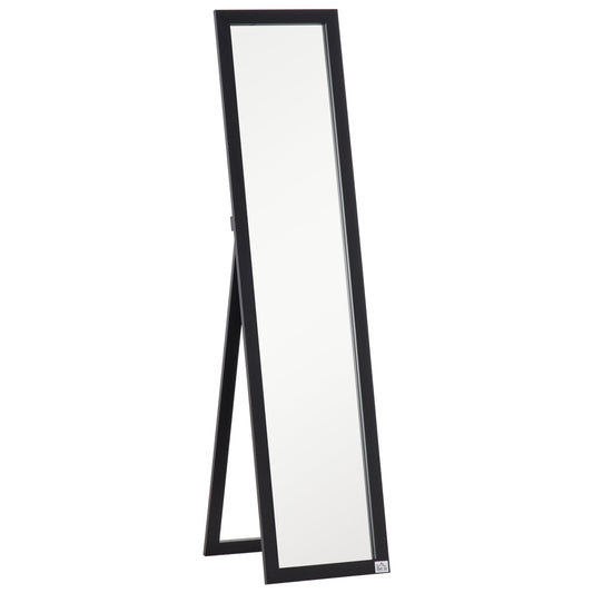 HOMCOM Lustro pełnowymiarowe do sypialni, wolnostojące lustro do toaletki, lustro ścienne do salonu, 37 x 154 cm, czarne