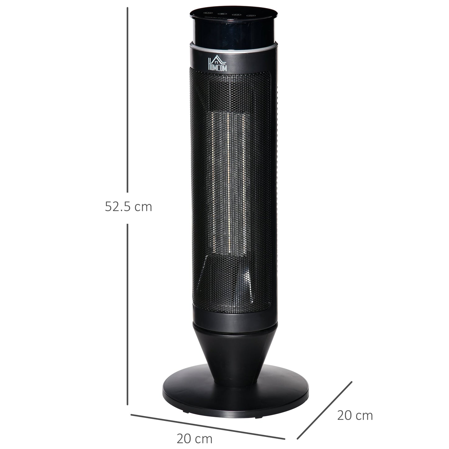 HOMCOM 21 Inch Space Heater, 1000W/2000W Ceramic Electric Heater and Fan, Overheating & Tip-Over Protection, 8H Timer, 42 Oscillation, Portable Heater for Home
