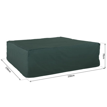 Outsunny Large Patio Garden Furniture Set Cover 600D Oxford Square Waterproof, 230 x 230 x 70 cm, Green