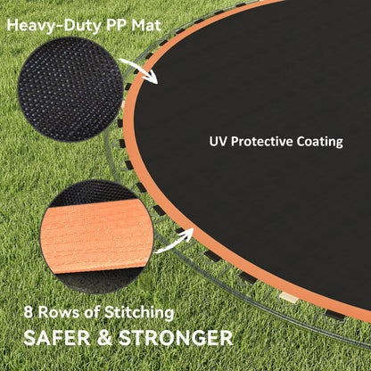 SPORTNOW Trampoline Replacement Mat with Spring Pull Tool, 54 V-Hooks, for 10ft Trampoline using 14cm Springs, Orange