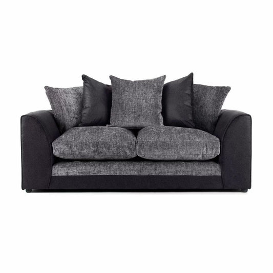 Dylan Chenille Fabric 3 Seater Sofa in Black and Grey, image 4