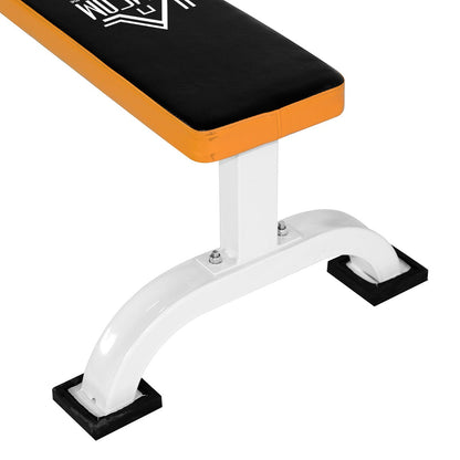 HOMCOM Fitness Flat Bench-Black/Orange